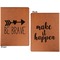 Inspirational Quotes Cognac Leatherette Portfolios with Notepad - Large - Double Sided - Apvl