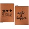 Inspirational Quotes Cognac Leatherette Portfolios with Notepad - Small - Double Sided- Apvl