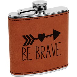 Inspirational Quotes Leatherette Wrapped Stainless Steel Flask