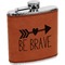 Inspirational Quotes Cognac Leatherette Wrapped Stainless Steel Flask