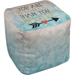 Inspirational Quotes Cube Pouf Ottoman - 13"