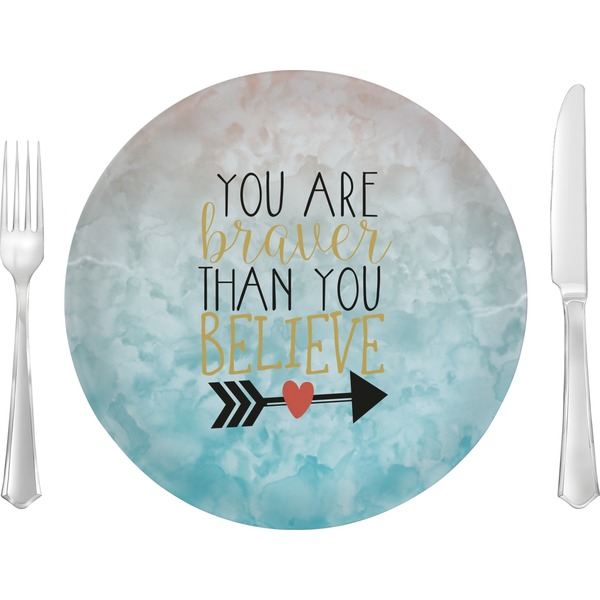 Custom Inspirational Quotes 10" Glass Lunch / Dinner Plates - Single or Set