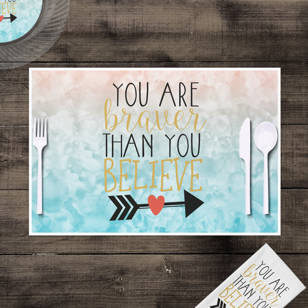 Inspirational Quotes Disposable Paper Placemat - In Context