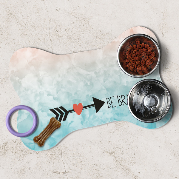 Inspirational Quotes Dog Bone Shaped Mat Lifestyle