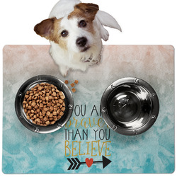 Inspirational Quotes Dog Food Mat - Medium