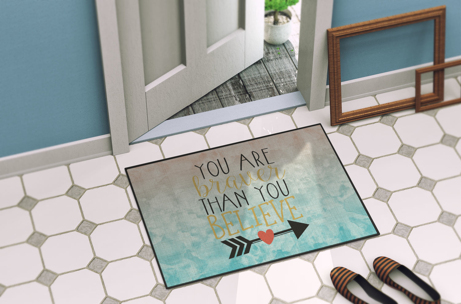 Custom Inspirational Quotes Door Mat YouCustomizeIt