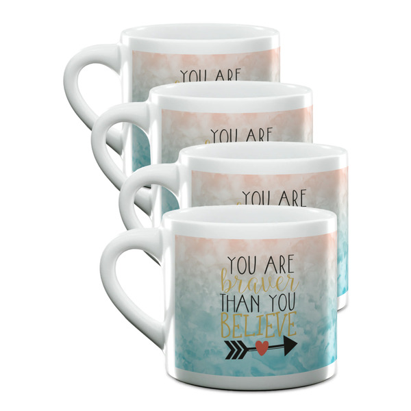 Custom Inspirational Quotes Double Shot Espresso Cups - Set of 4