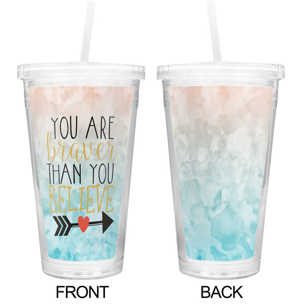 Inspirational Quotes Double Wall Tumbler with Straw - Approval