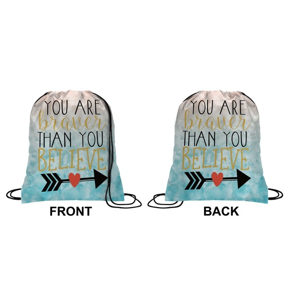 Inspirational Quotes Drawstring Backpack Front & Back Medium