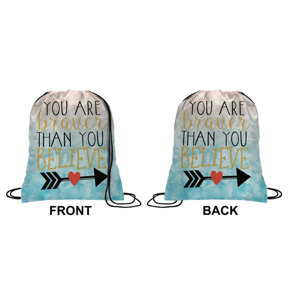 Inspirational Quotes Drawstring Backpack Front & Back Small