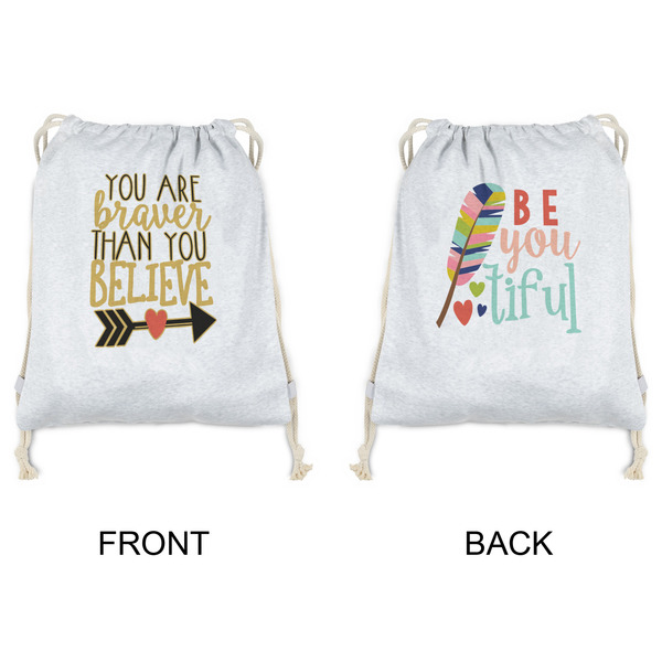 Inspirational Quotes Drawstring Backpacks - Sweatshirt Fleece - Double Sided - APPROVAL