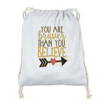 Inspirational Quotes Drawstring Backpack - Sweatshirt Fleece - Double Sided