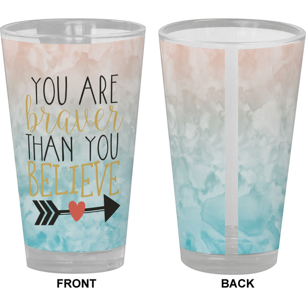 Inspirational Quotes Pint Glass - Full Color - Front & Back Views
