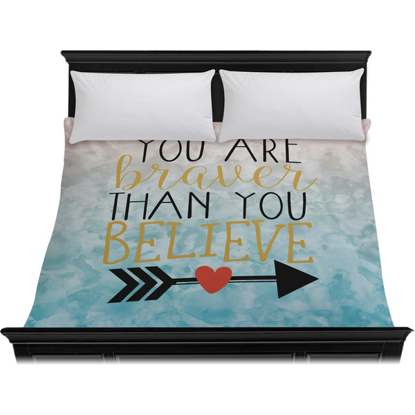 Inspirational Quotes Duvet Cover - King - On Bed - No Prop