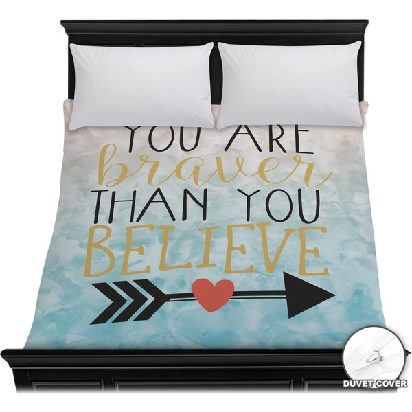 Custom Inspirational Quotes Duvet Cover - Full / Queen