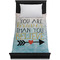 Inspirational Quotes Duvet Cover - Twin XL - On Bed - No Prop