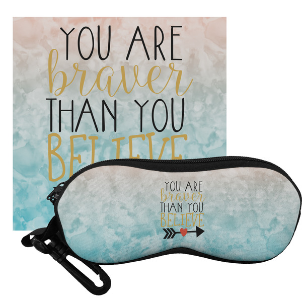 Custom Inspirational Quotes Eyeglass Case & Cloth