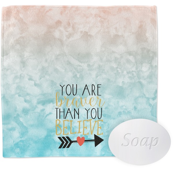 Inspirational Quotes Wash Cloth with soap