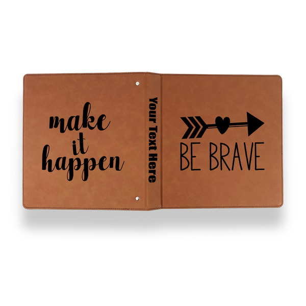 Inspirational Quotes Leather Binder - 1" - Rawhide - Back Spine Front View