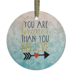 Inspirational Quotes Flat Glass Ornament - Round