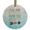 Inspirational Quotes Flat Glass Ornament - Round