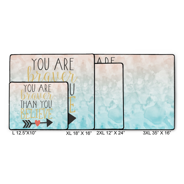 Inspirational Quotes Gaming Mats - SIZE CHART