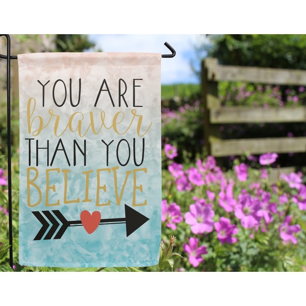 Inspirational Quotes Garden Flag - Outside In Flowers