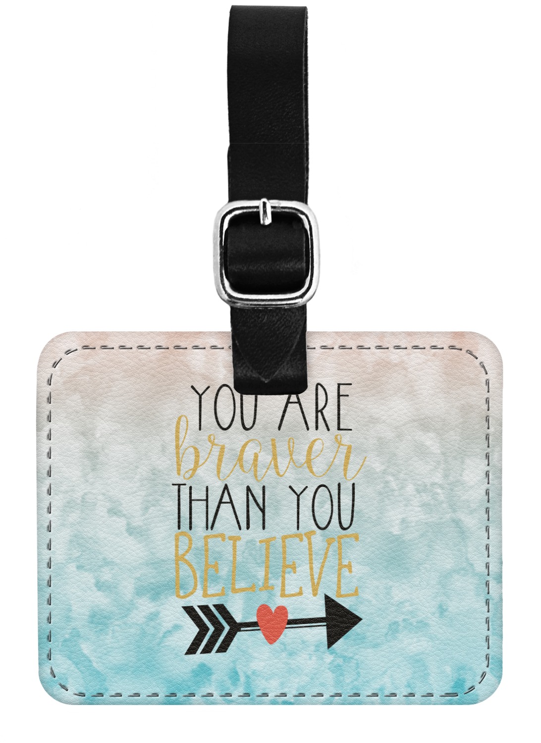 Inspirational Quotes Genuine Leather Luggage Tag YouCustomizeIt