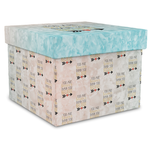 Custom Inspirational Quotes Gift Box with Lid - Canvas Wrapped - X-Large