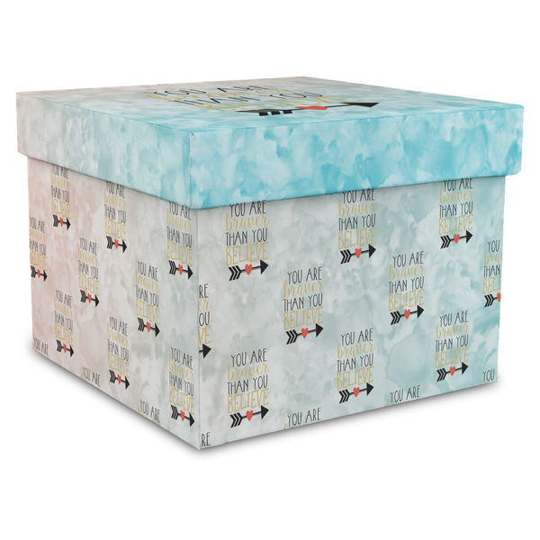 Custom Inspirational Quotes Gift Box with Lid - Canvas Wrapped - XX-Large