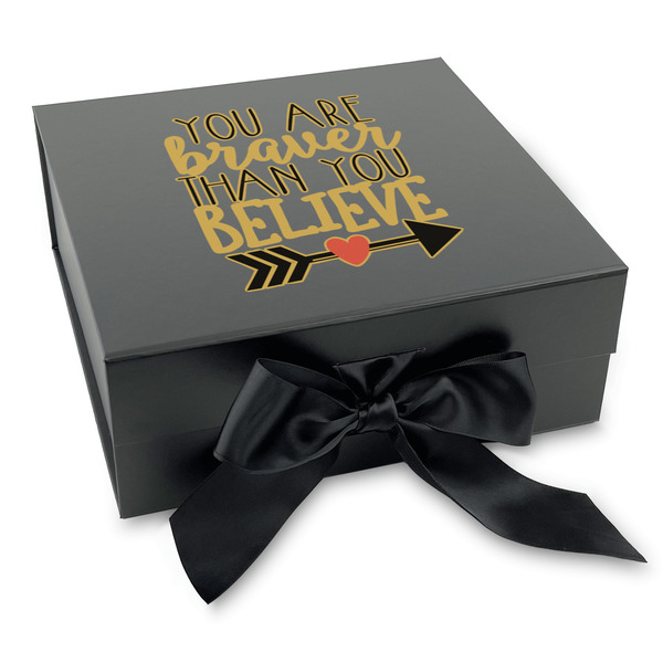 Custom Inspirational Quotes Gift Box with Magnetic Lid - Black