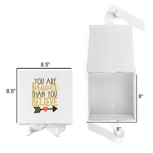 Inspirational Quotes Gift Boxes with Magnetic Lid - White - Open & Closed