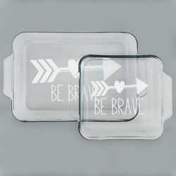 Inspirational Quotes Set of Glass Baking & Cake Dish - 13in x 9in & 8in x 8in