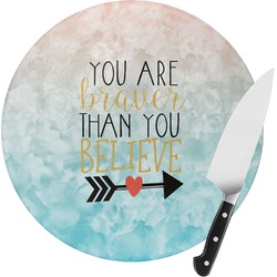 Inspirational Quotes Round Glass Cutting Board - Medium