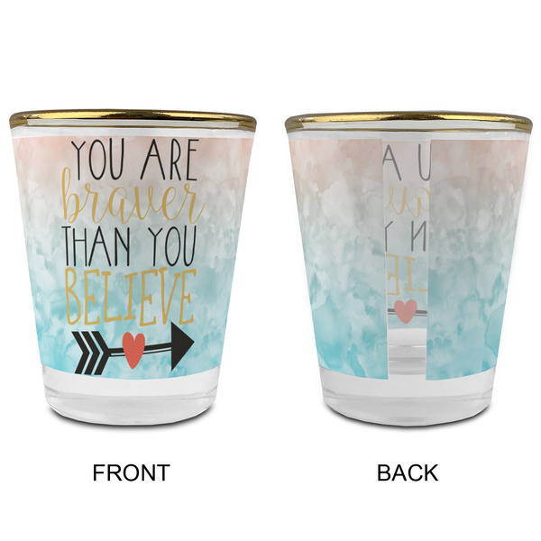 Inspirational Quotes Glass Shot Glass - with gold rim - APPROVAL