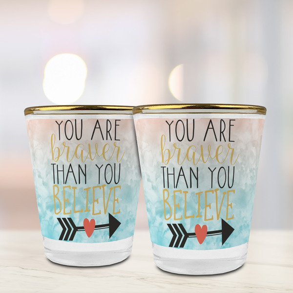 Inspirational Quotes Glass Shot Glass - with gold rim - LIFESTYLE