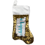 Inspirational Quotes Reversible Sequin Stocking - Gold