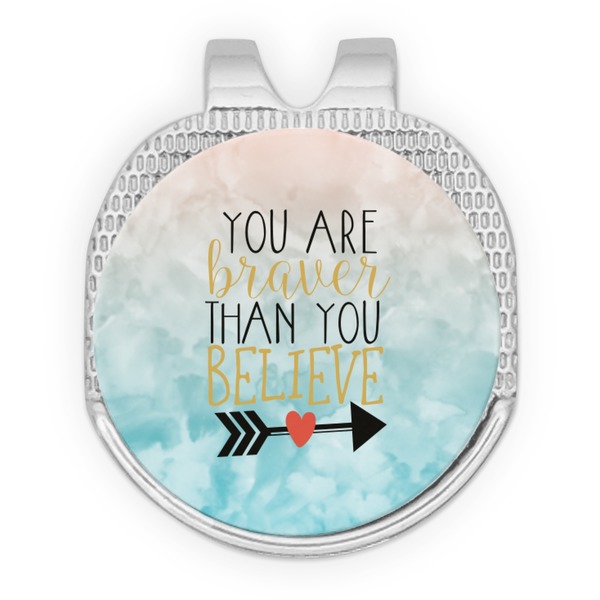 Custom Inspirational Quotes Golf Ball Marker - Hat Clip - Silver