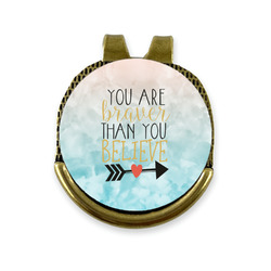 Inspirational Quotes Golf Ball Marker - Hat Clip - Gold
