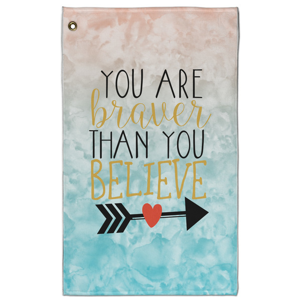 Custom Inspirational Quotes Golf Towel - Poly-Cotton Blend