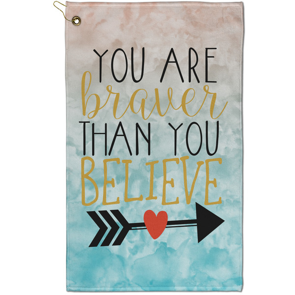Custom Inspirational Quotes Golf Towel - Poly-Cotton Blend - Small