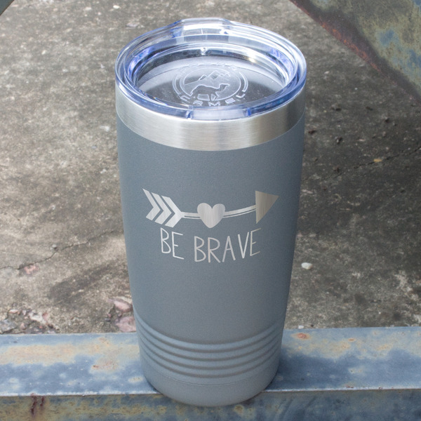 Inspirational Quotes Gray Polar Camel Tumbler - 20oz - Angled