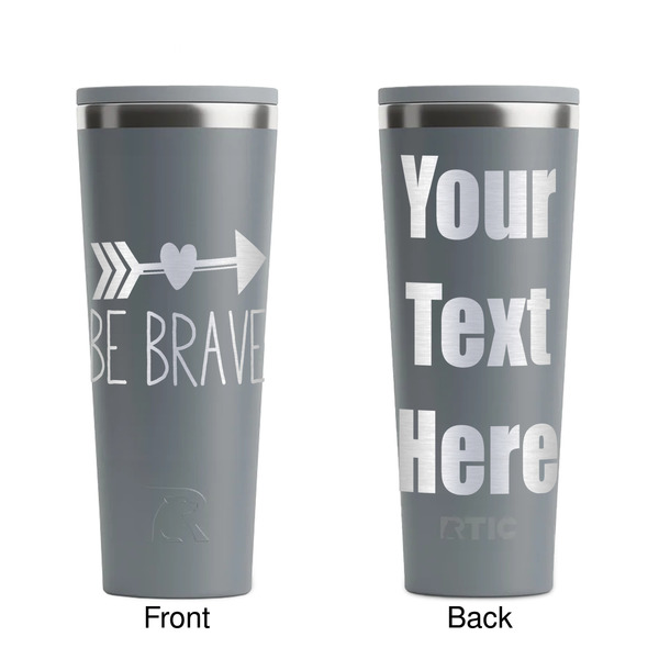 Inspirational Quotes Grey RTIC Everyday Tumbler - 28 oz. - Front and Back