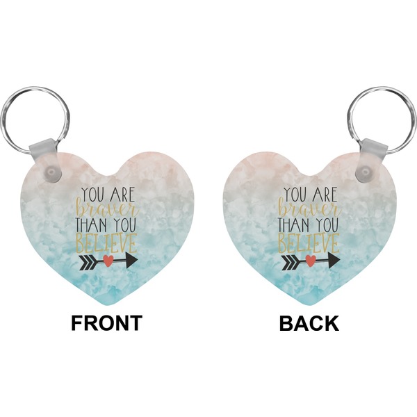 Inspirational Quotes Heart Keychain (Front + Back)