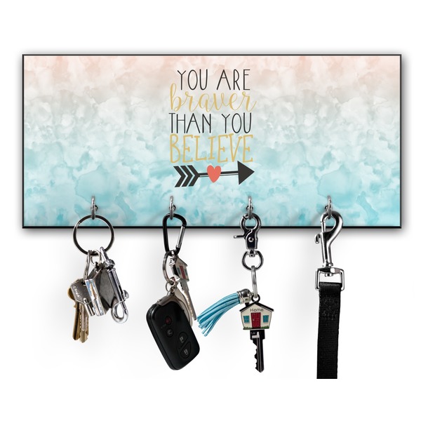 Custom Inspirational Quotes Key Hanger w/ 4 Hooks