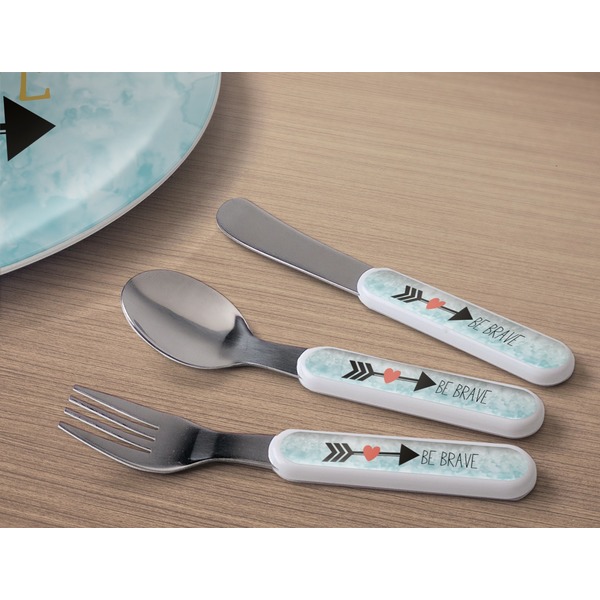 Inspirational Quotes Kids Flatware w/ Plate