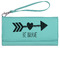 Inspirational Quotes Ladies Wallet - Leather - Teal - Front View