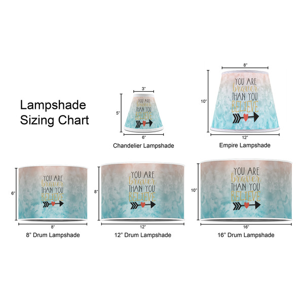 Inspirational Quotes Lampshade Sizing Chart