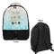 Inspirational Quotes Large Backpack - Black - Front & Back View
