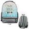 Inspirational Quotes Large Backpack - Gray - Front & Back View